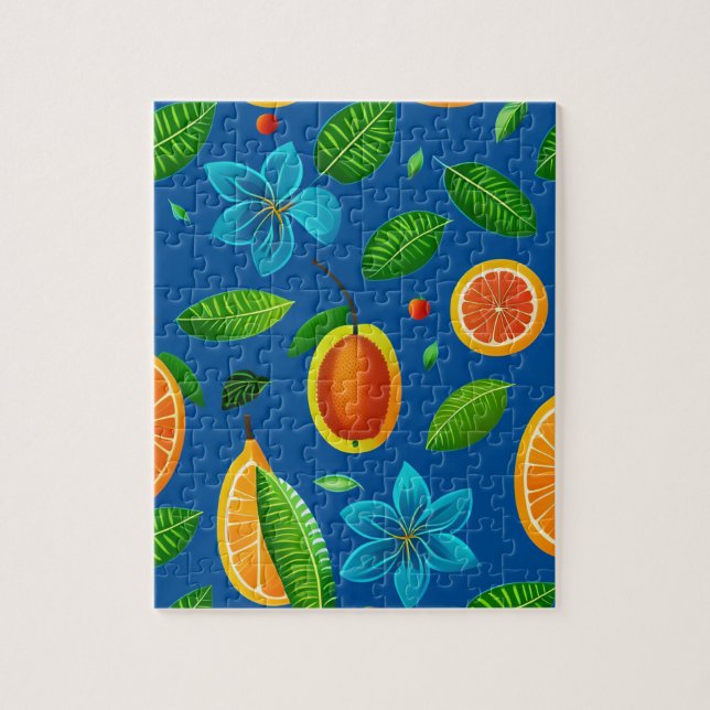 Frukt och blommor pussel (Vertikal)