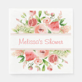 Frukt och blommor Vattenfärg fest Pappersservett