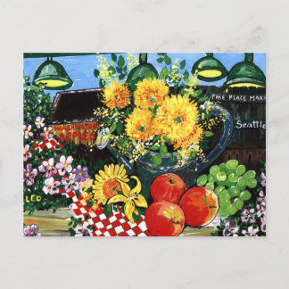 Frukt och blommor vykort