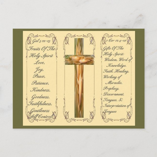 Frukt och gåvor av Heliga-spritkortet Vykort (Framsida)