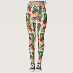 Frukt- och grönsakapplikation leggings