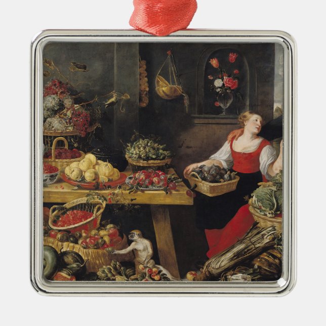 Frukt och grönsaken marknadsför julgransprydnad metall (Framsidan)