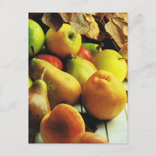 Frukt och grönsaker, äpplen och pears vykort