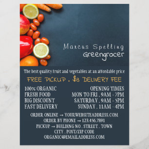 Frukt och grönsaker, Greengrocer-reklam Reklamblad