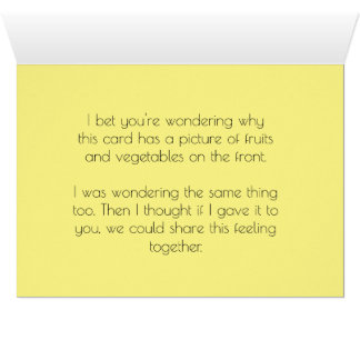 Frukt och grönsaker hälsningskort