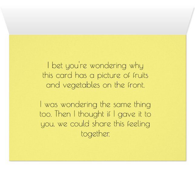 Frukt och grönsaker hälsningskort (Insidan Horizontal (UnderSidan))