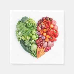 Frukt och grönsaker Heart Pappersservett