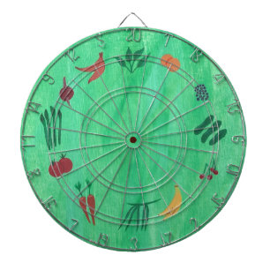 Frukt och grönsaker på Blended Grönt Dart Board Piltavla