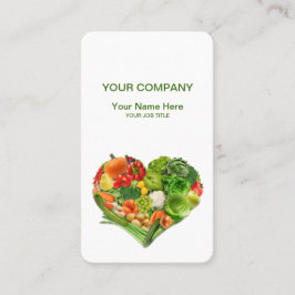 Frukt- och grönsakhjärtaaffär visitkort