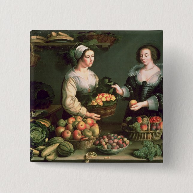 Frukt- och grönsaksäljare knapp (Framsida)