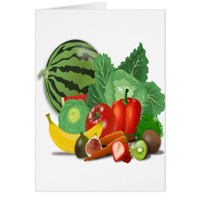 frukt- och grönsakskronärtbanan hälsningskort (Framsidan)