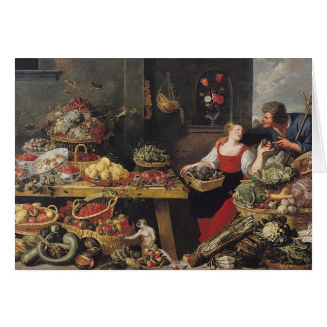 Frukt- och grönsaksmarknad hälsningskort (Framsidan Horizontal)