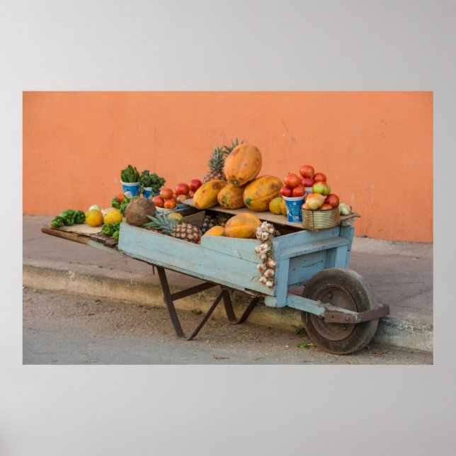 Frukt- och grönsaksvagn, Kuba Poster (Framsidan)