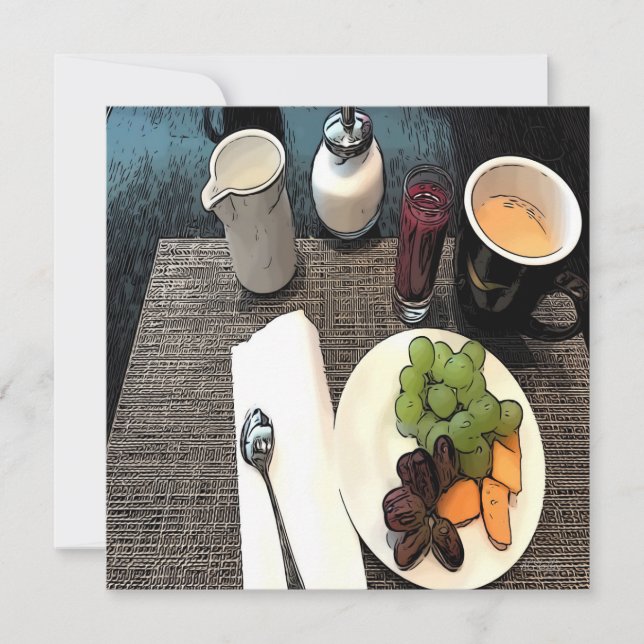 Frukt och kaffe anteckningskort (Framsida)