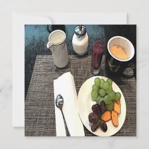 Frukt och kaffe anteckningskort