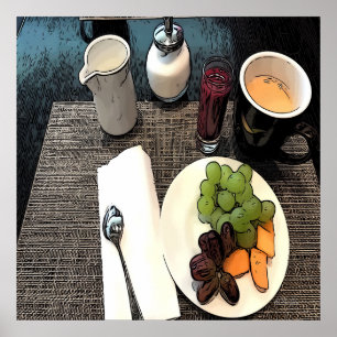 Frukt och kaffe poster