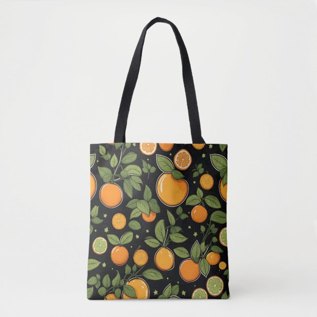 Frukt och Löv av orange Tygkasse (Framsida)