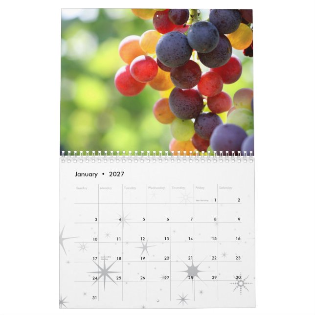 Frukt- och matkalender 5 kalender (Jan 2027)