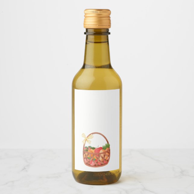 Frukt och veggie basket bockar söta vinetikett (Framsida)