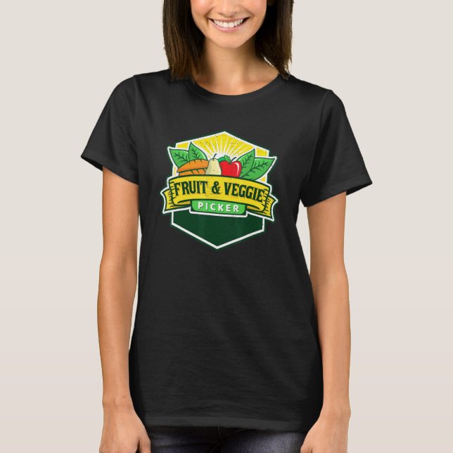 Frukt och Veggie Picker Fruit Farmer Vegan T Shirt (Framsida)