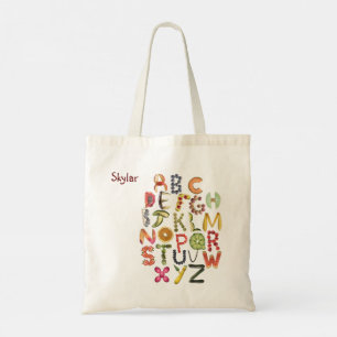 Frukt och Veggies Alphabet - Hälsosam föda Tygkasse
