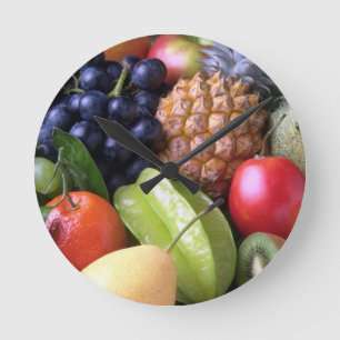 Frukt och Veggies Clock Rund Klocka
