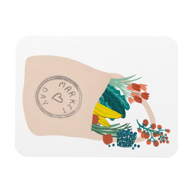 Frukt- och Veggies Spilled Livsmedel bondmarknad Magnet (Horisontell)