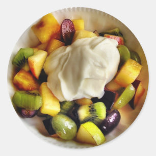 Frukt och yoghurt Sticker Runt Klistermärke