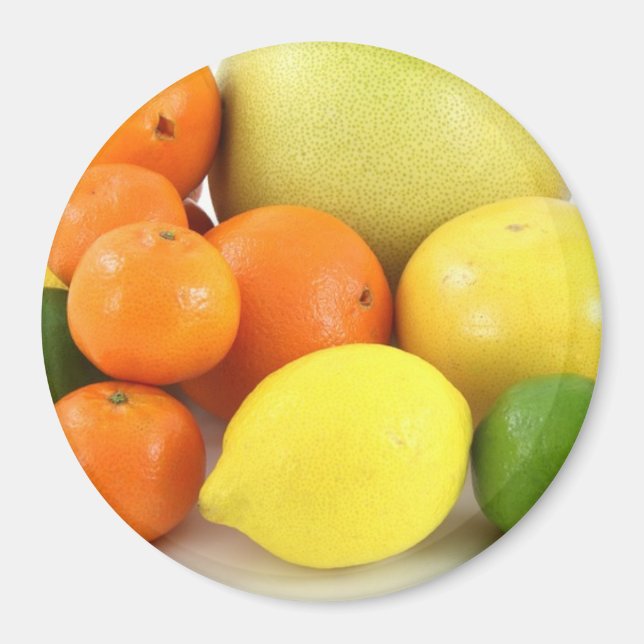 Frukt, Orange, citron och melonkylskåp, magnet (Framsidan)