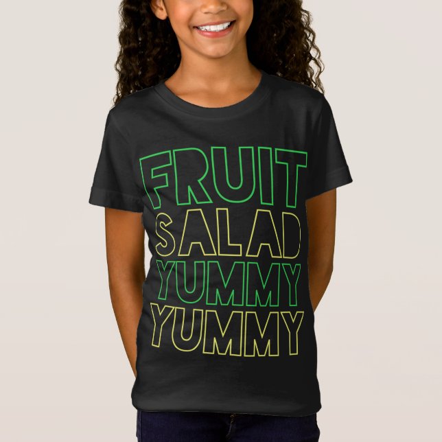 FRUKT SALAD YUMMY YUMMY Neon Grönt Gult T Shirt (Framsida)