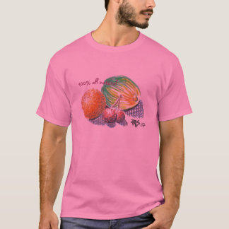 frukt skissar, all naturlig 100% tee shirt