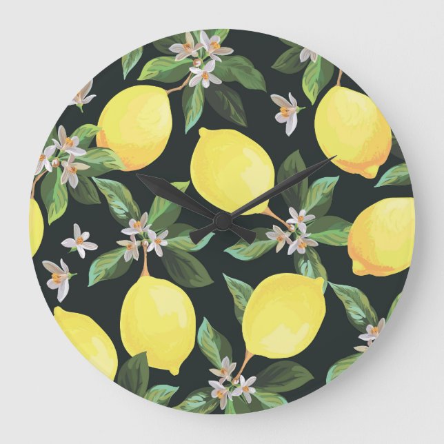 Frukt: Sömlös Mönster-design Stor Klocka (Framsida)