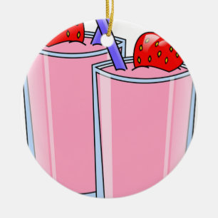 Frukt, sötad Smoothie jordgubbe Dessert Destiny Julgransprydnad Keramik