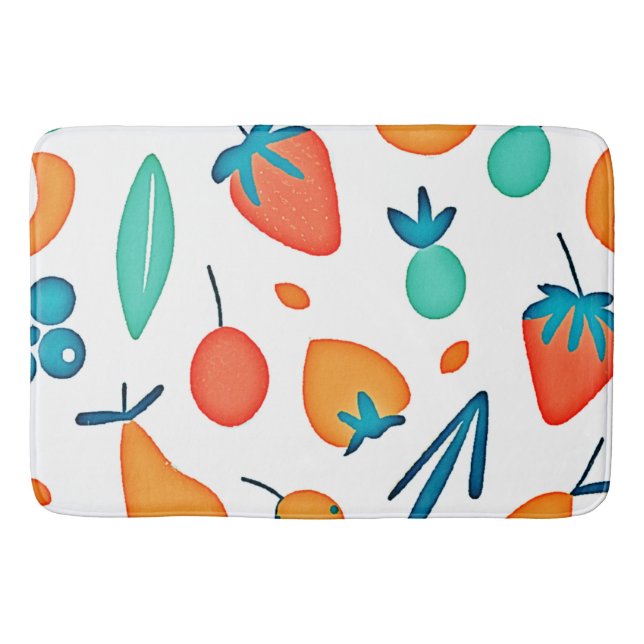 Frukt Stollig: Spelande Mönster Badrumsmatta (Framsidan)