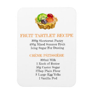 FRUKT TARTLET RECIPE FLEXIBLE FRIDGE MAGNET