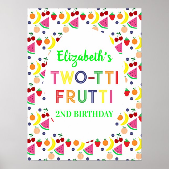 Frukt Two-tti Frutti 2-årsdag Poster (Framsidan)