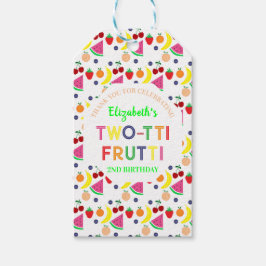 Frukt Two-tti Frutti 2-årsdag Presentetikett