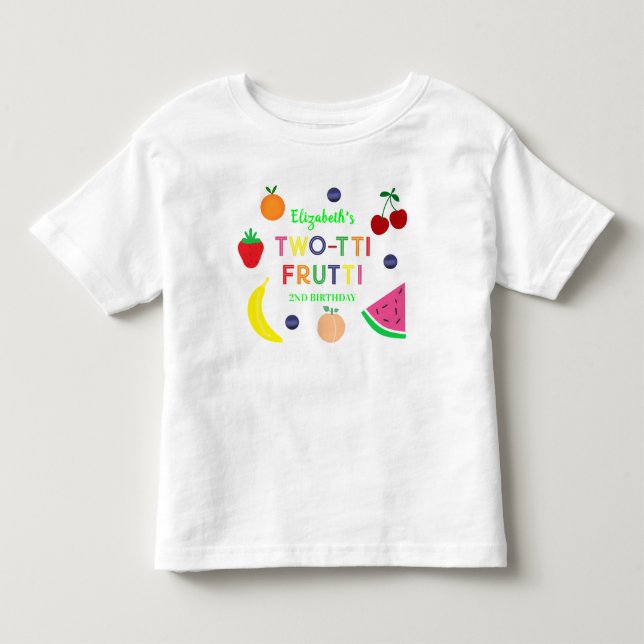 Frukt Two-tti Frutti 2-årsdag T Shirt (Framsida)