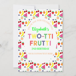 Frukt Two-tti Frutti 2-årsdag Tack Kort