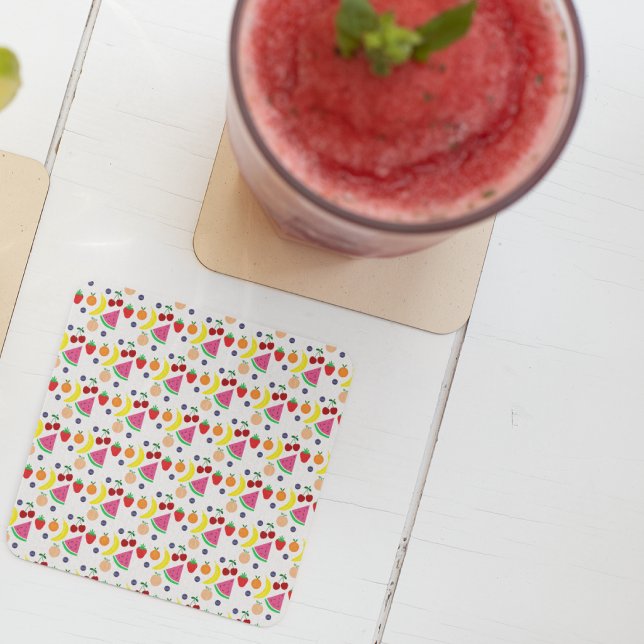 Frukt Two-tti Frutti 2-årsdag Underlägg Papper Kvadrat (Skapare uppladdad)