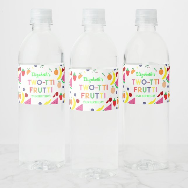 Frukt Two-tti Frutti 2-årsdag Vattenflaskor Etikett (Flaskor)