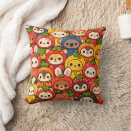 Frukt Vänner Parad | Söt Djur Chibi Kudde