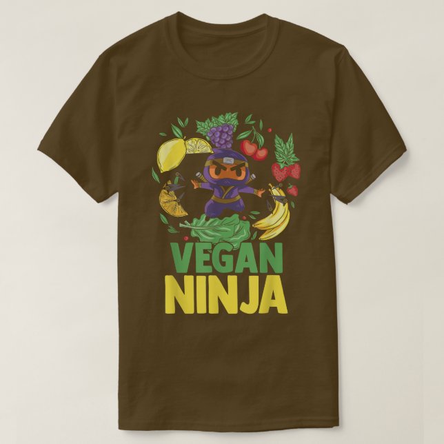 Frukt Vegan Ninja Vegetabiliska köksväxter T Shirt (Design framsida)