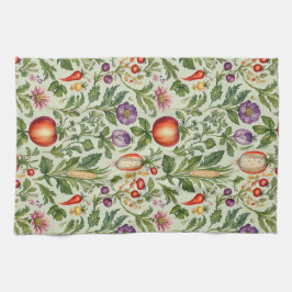 Frukt, Veggies, blommor Kökshandduk