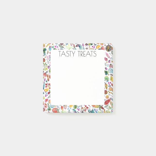 Frukt & Veggies Food ANPASSNINGSBAR Illustration C Post-it Block (Framsida)