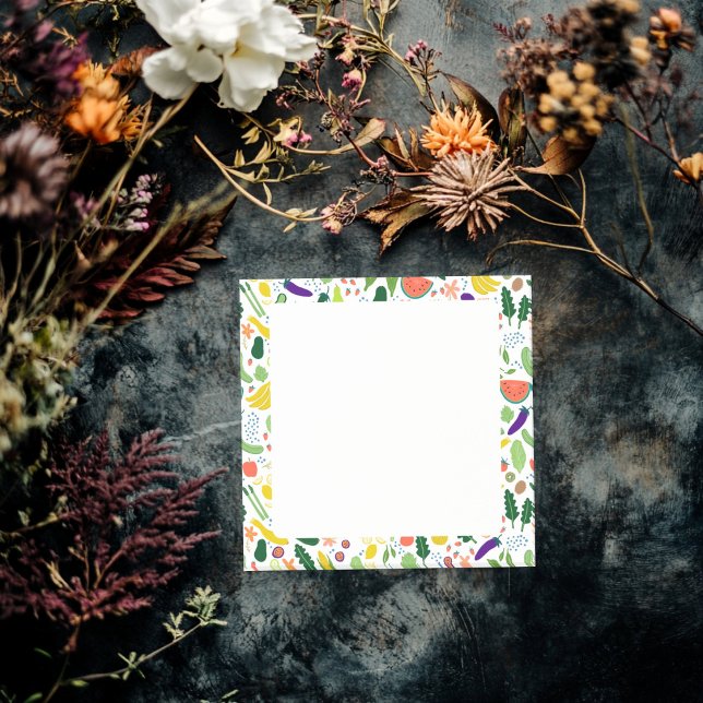 Frukt & Veggies Food ANPASSNINGSBAR Illustration C Post-it Block (Fruits & Veggies Food CUSTOM Illustration Chef Post-it Notes
)