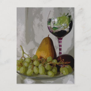 Frukt vid vin vykort