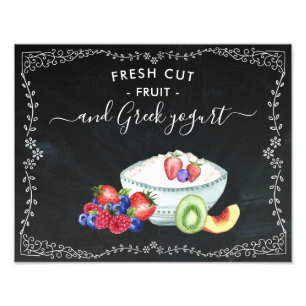 Frukt & Yogurt Station Kritskrifts skylt