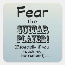 Frukta att fyrkantsfästet för gitarrer spelaren fyrkantigt klistermärke