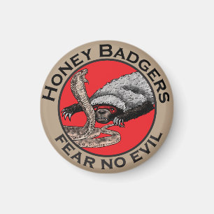 Frukta ej ondskan Badass Honungsgrävling Röd Djur Magnet